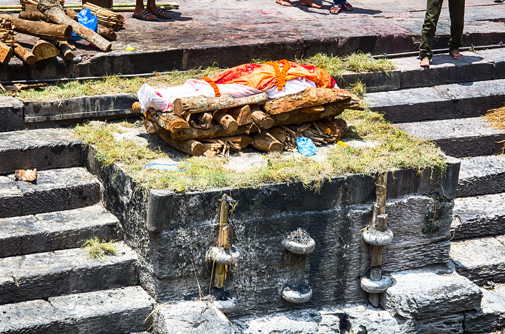 Body prepared for cremation