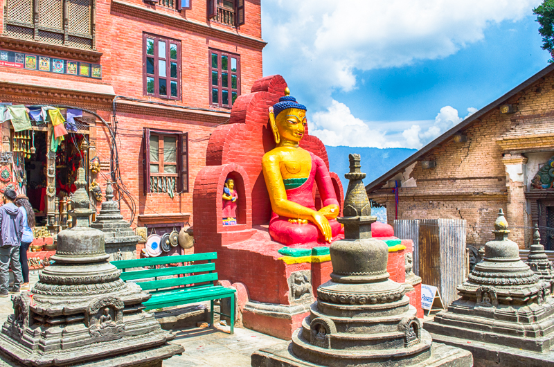Buddha Statue Swaymbhunath Stupa Kathmandu Nepal