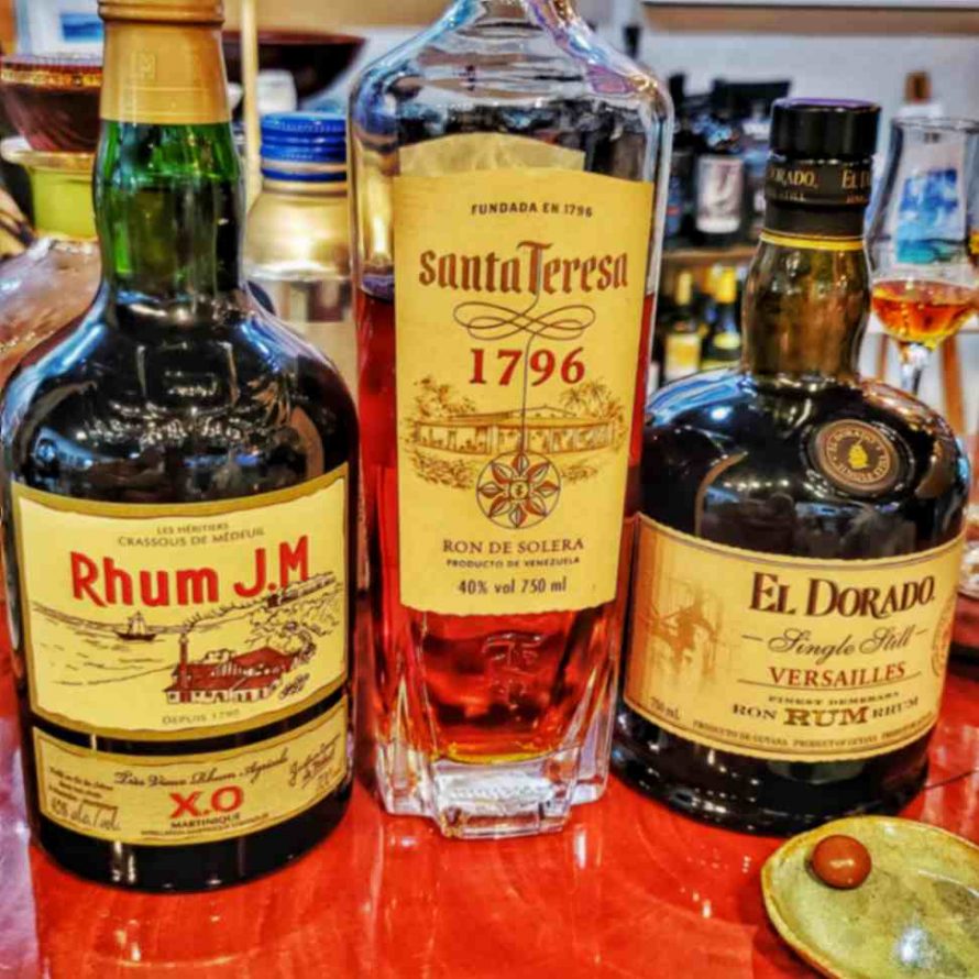 Bottles of Caribbean Rum
