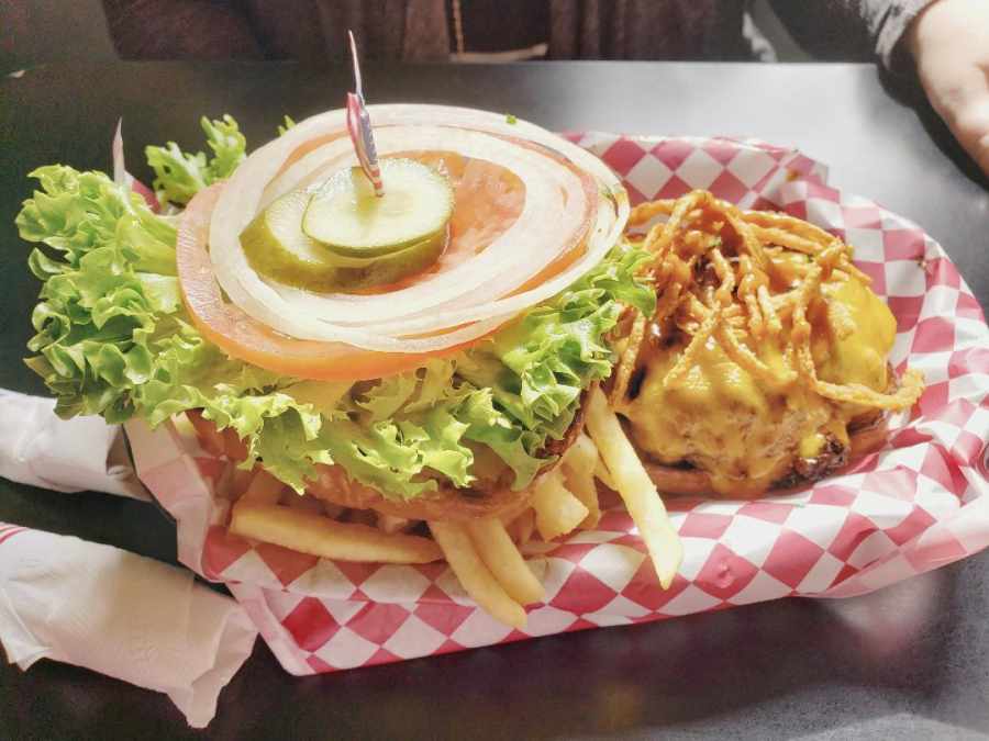 Cheeseburger at Betty Bombers Savannah Ga