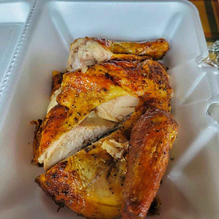 Chicken dinner at La Reine Chicken Shack St Croix US Virgin Islands 