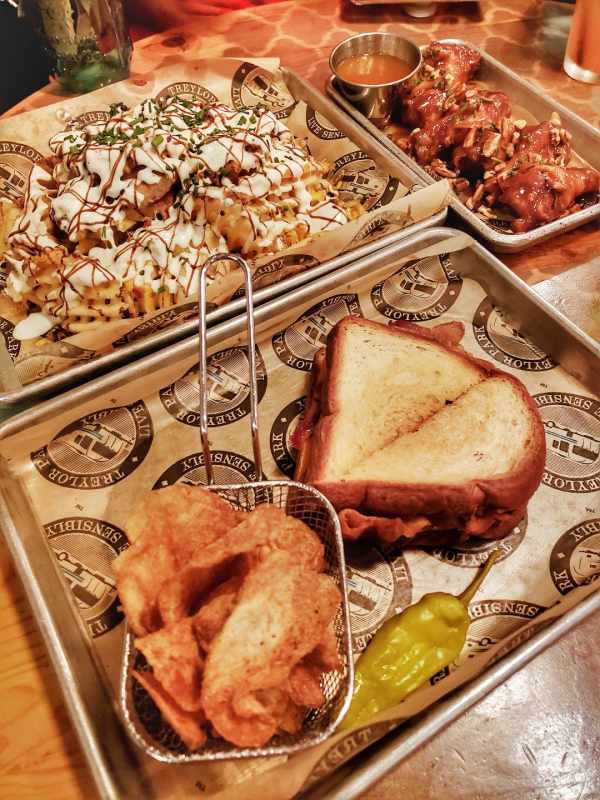 Dinner spread at The Treylor Park Savannah Ga
