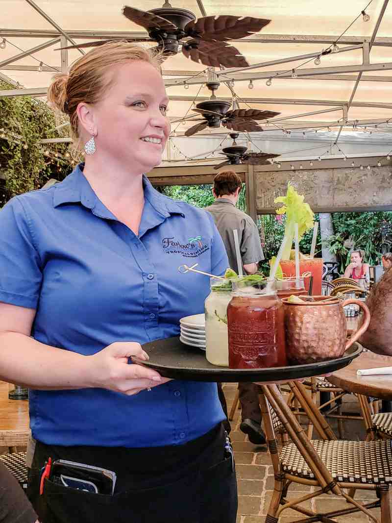 waitress with cocktails