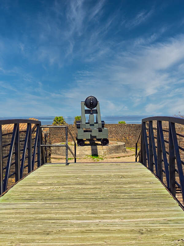 Cannon overlooking Mobile Bay Ft Gaines