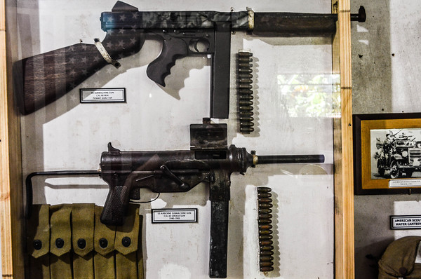 Thompson Sub Machine Gun and grease Gun