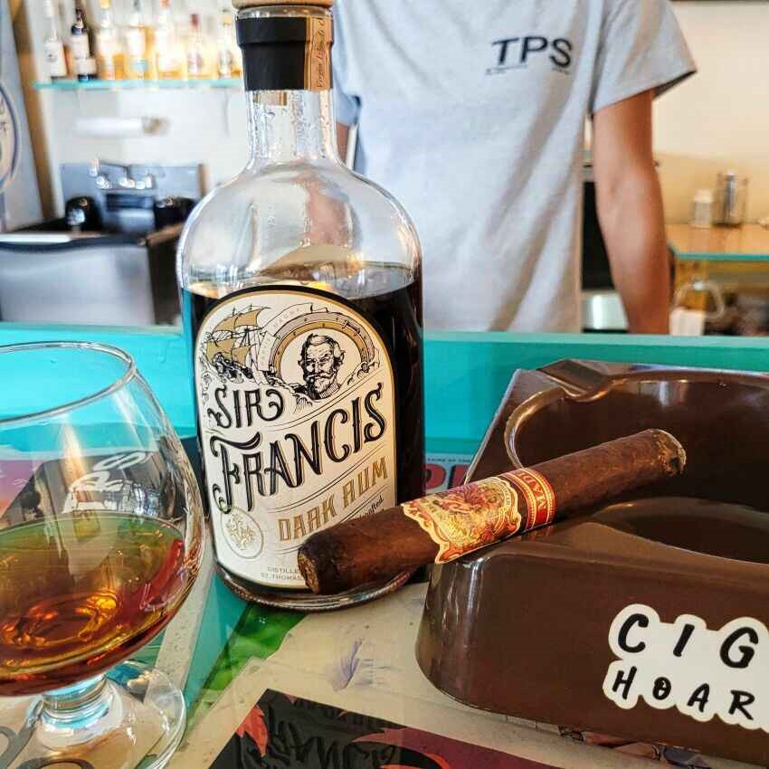 Rum and Cigars at the Pelican Shop Bar Charlotte Amalie US Virgin Islands