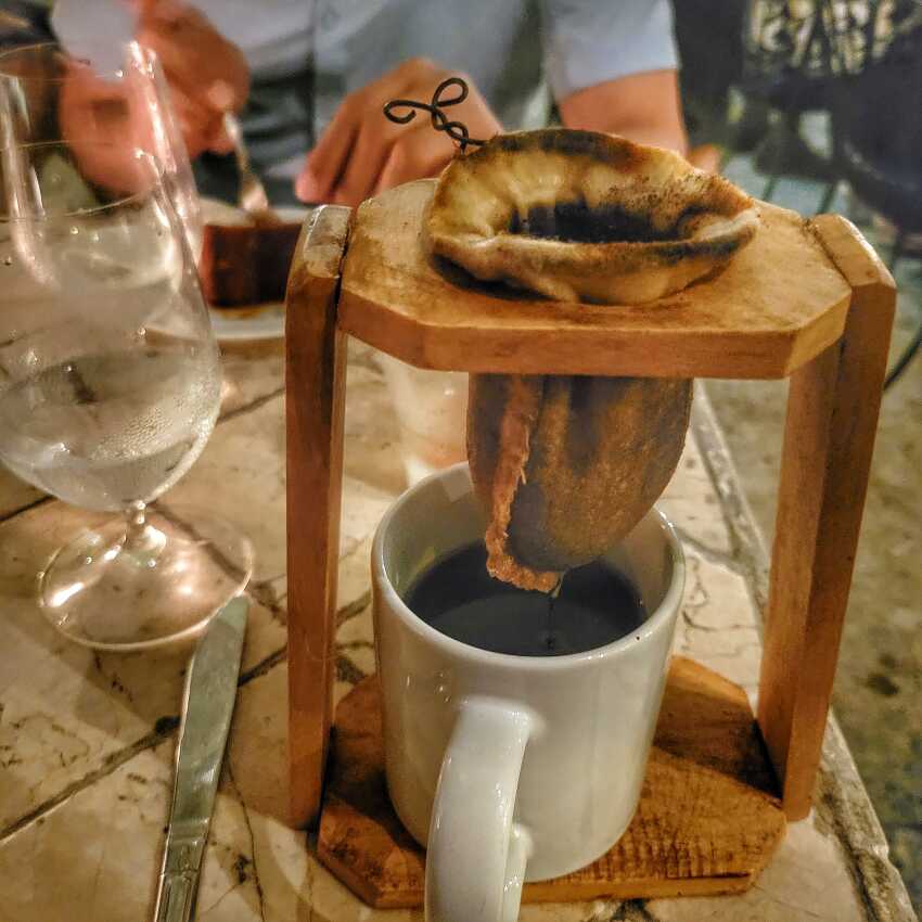 brewing coffee at Savant Restaurant St Croix US Virgin Islands