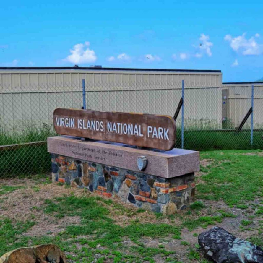 sign at the entrance to Virgin Islands National Park